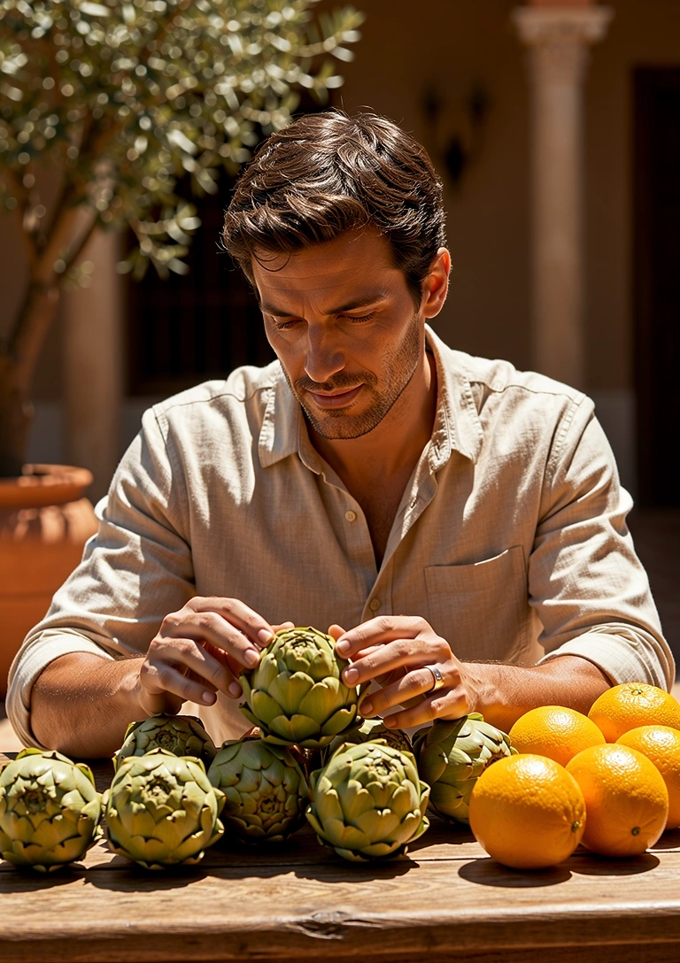 Nutritionist at work in a sun-lit Seville studio